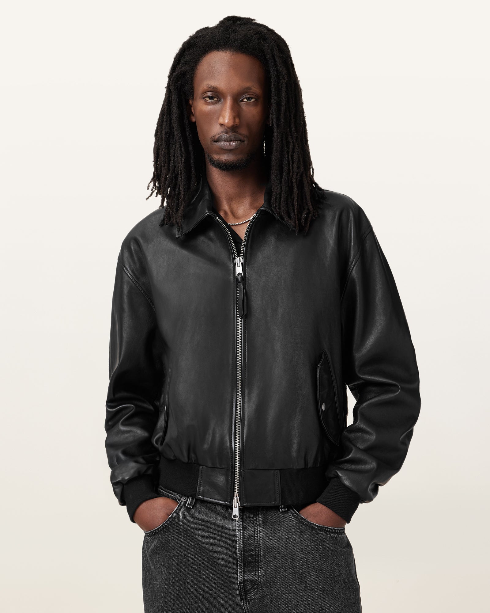 Marco Oversized Bomber Leather Jacket - Image 4