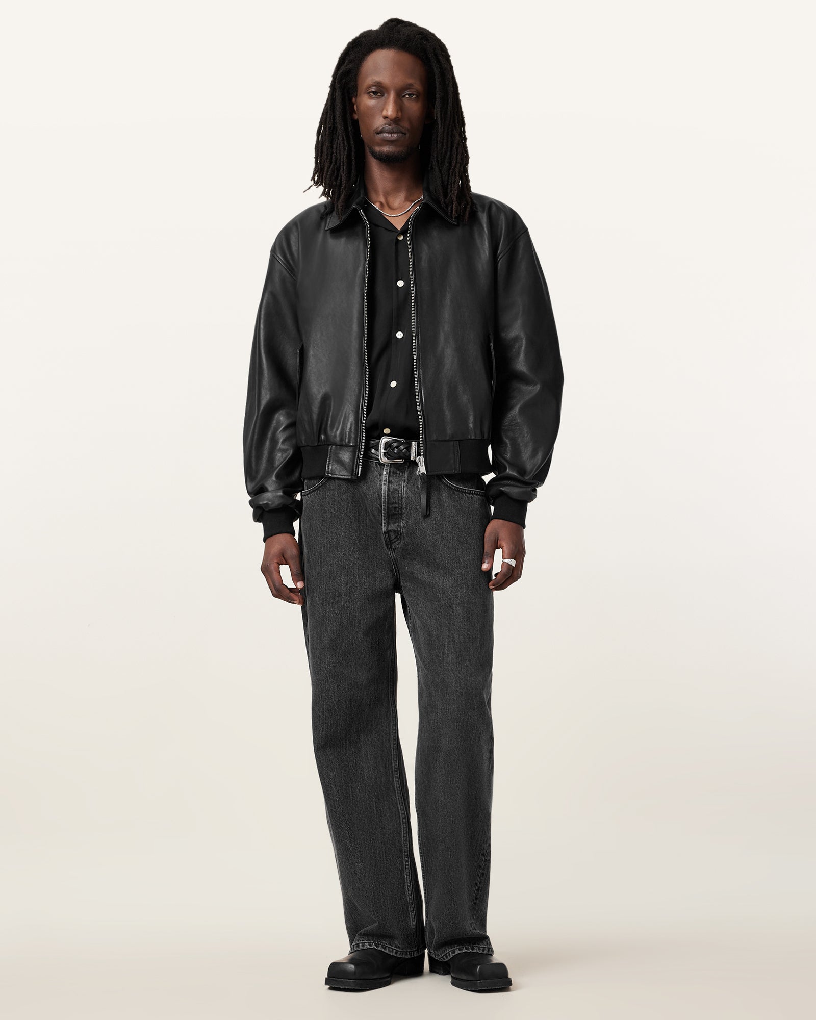 Marco Oversized Bomber Leather Jacket - Image 5