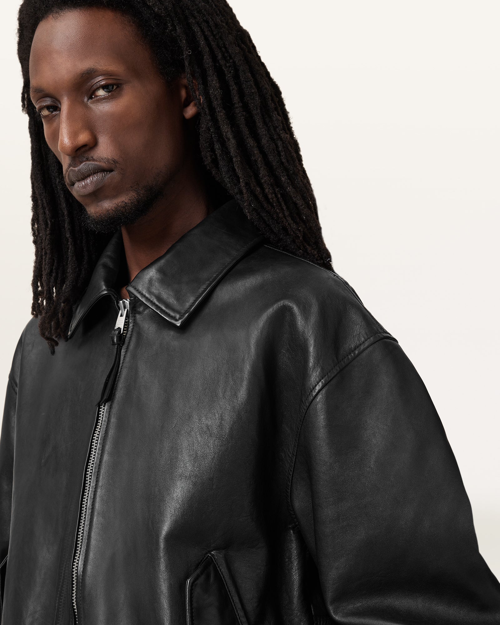 Marco Oversized Bomber Leather Jacket - Image 6