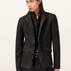 Survey Waxed Suede Double Layer Blazer