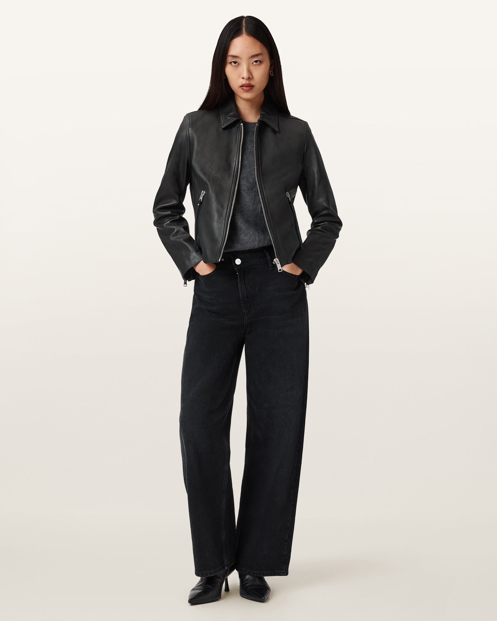 Danbury Biker Leather Jacket - Image 3