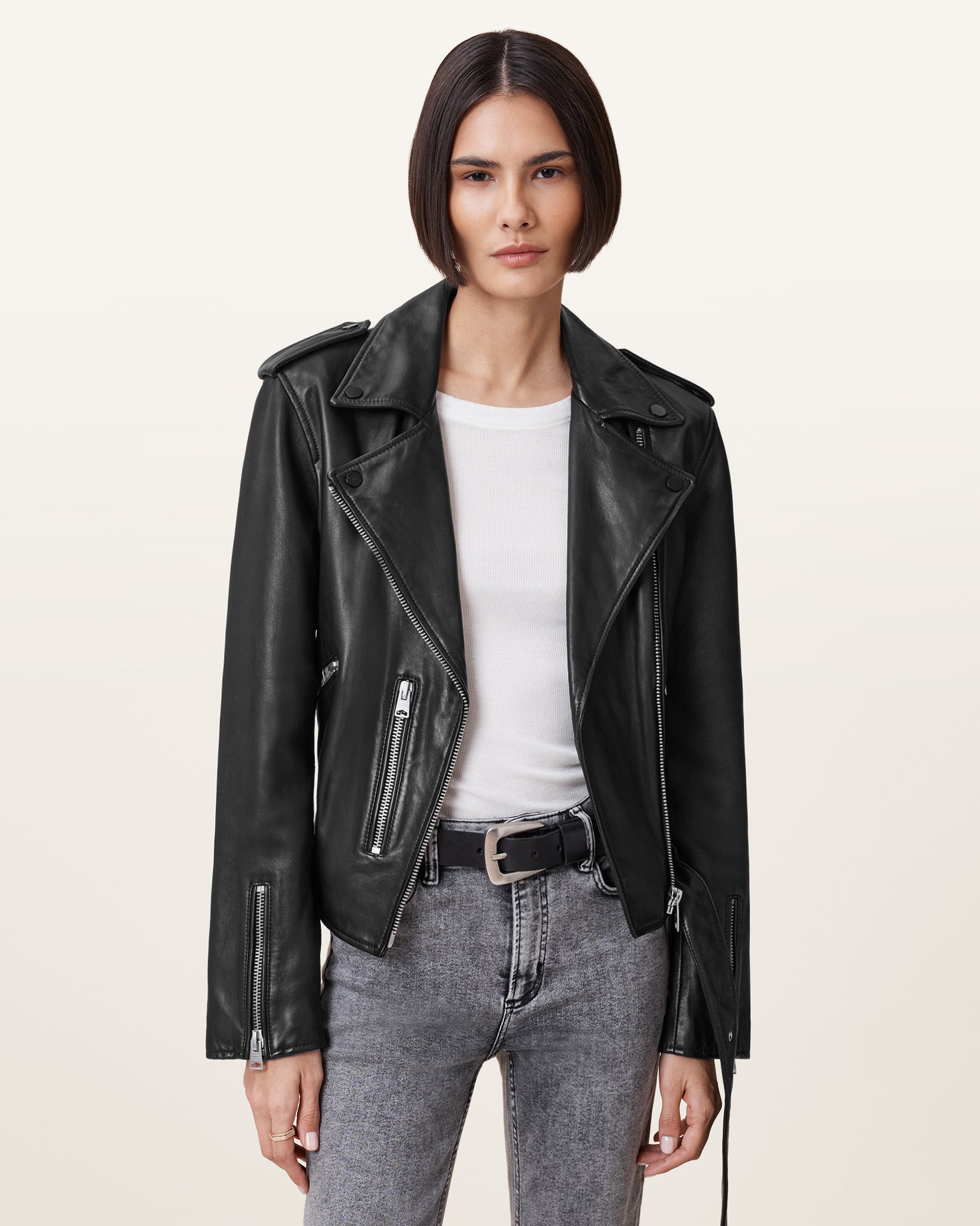 Balfern Biker Leather Jacket - Image 4