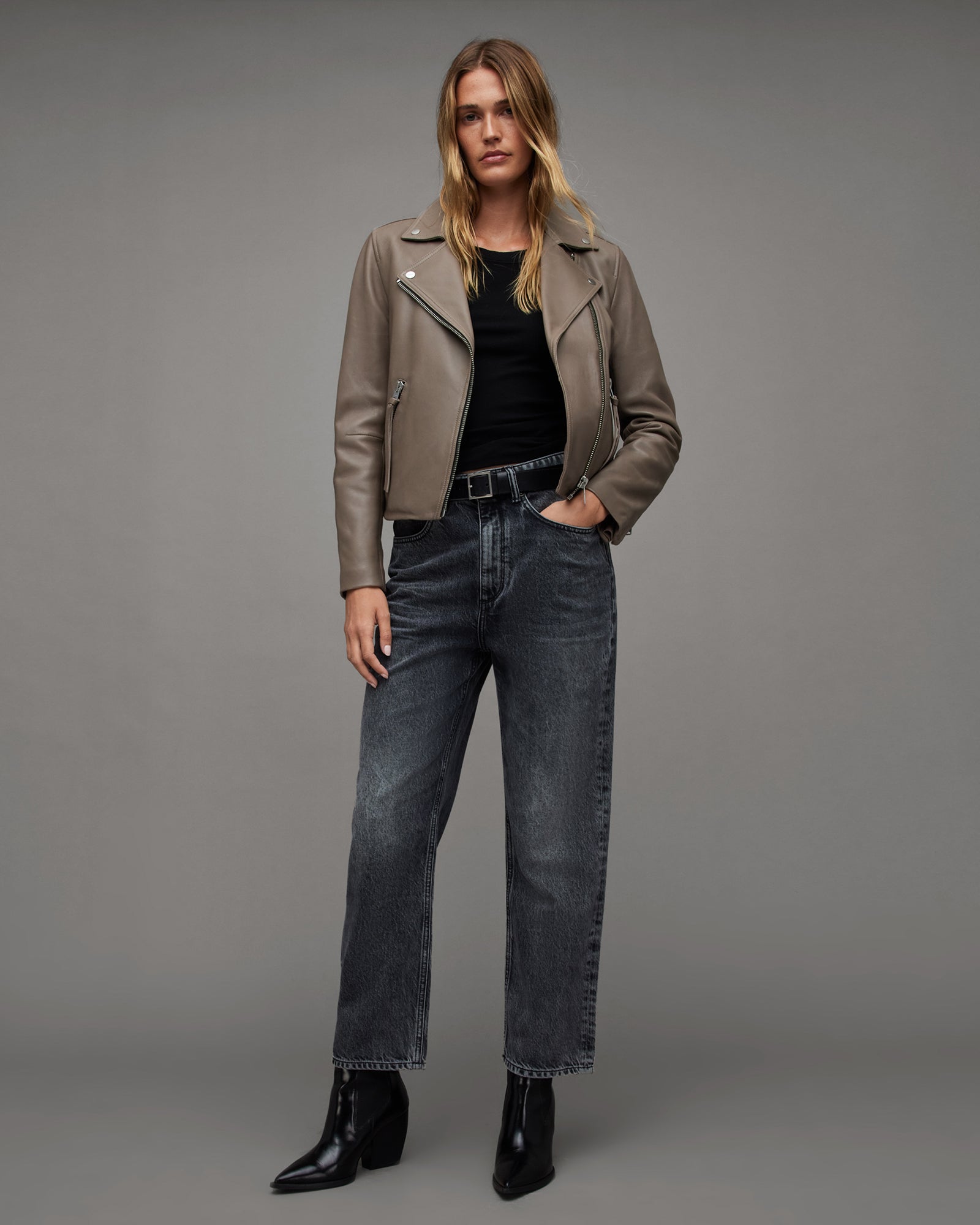 Dalby Biker Leather Jacket - Image 3