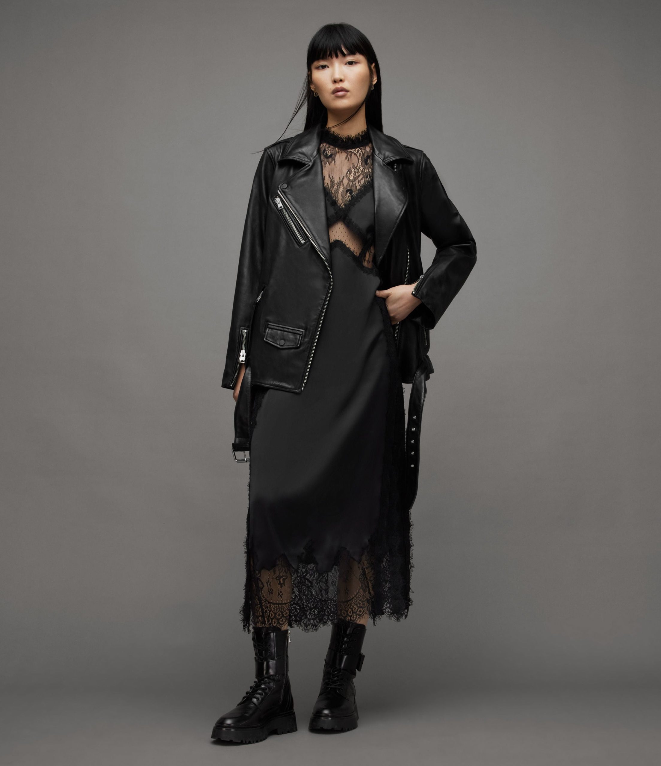 Billie Biker Leather Jacket - Image 3