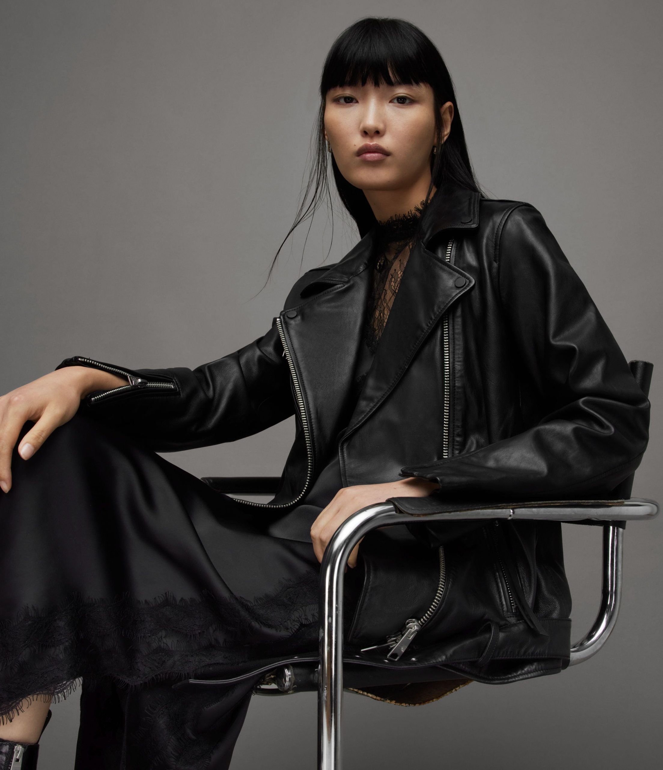 Billie Biker Leather Jacket - Image 4