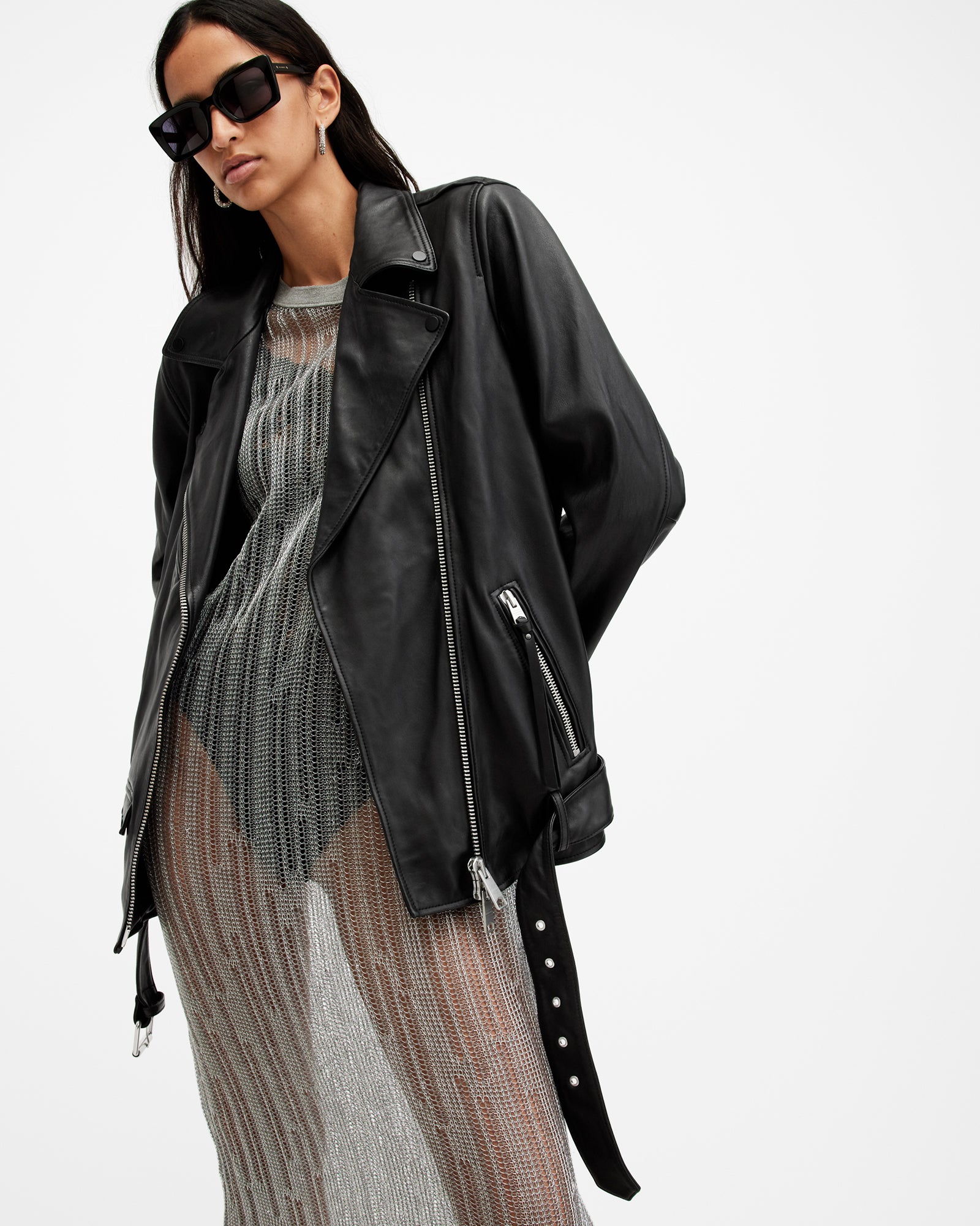 Billie Biker Leather Jacket - Image 5