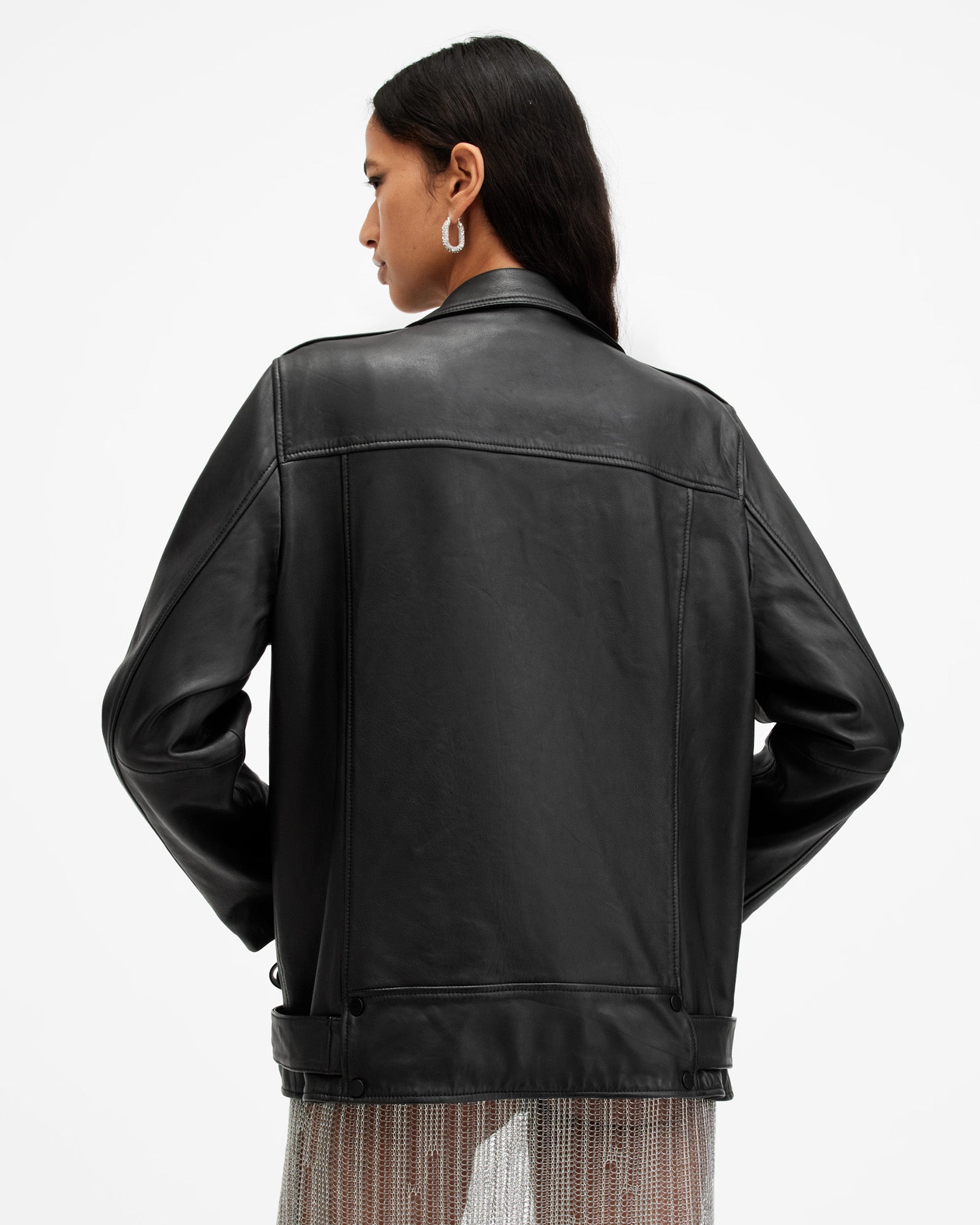 Billie Biker Leather Jacket - Image 7